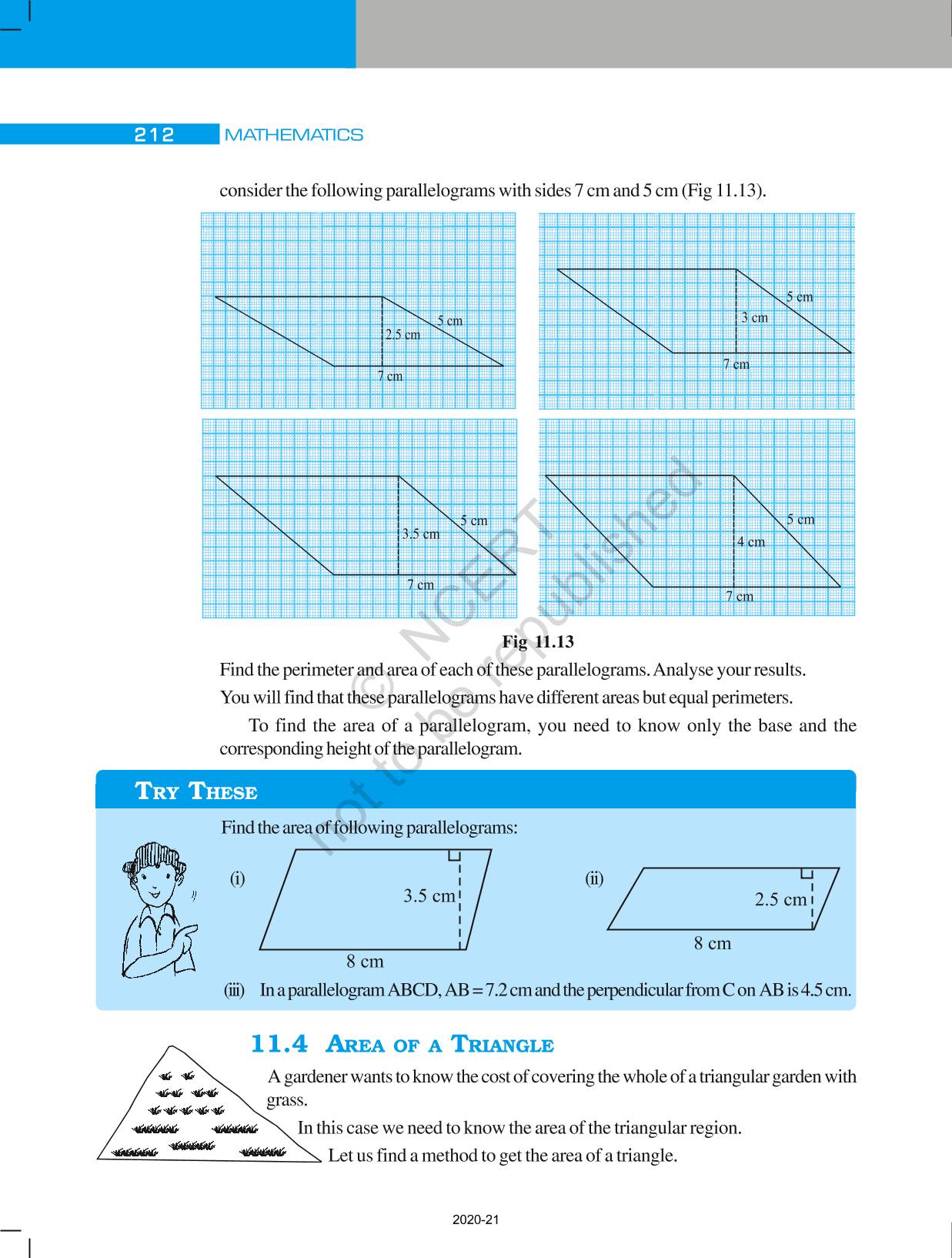 Perimeter And Area Ncert Book Of Class Mathematics